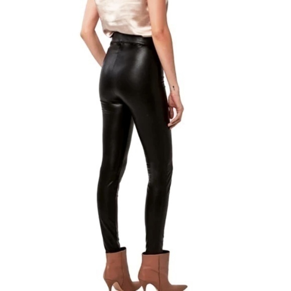 NWT ASTARS Rizzo tummy tuck leggings high waist vegan leather black stretch L - Picture 10 of 10